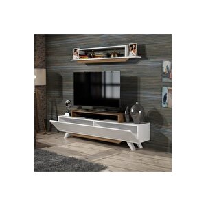 Tv Ünitesi Herry Beyaz Ceviz 150 Cm