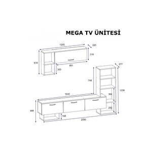 Tv Ünitesi Star Çırağan Mermer Desen 209 Cm