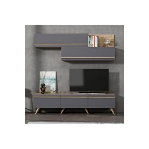 Tv Ünitesi Asil Antrasit Meşe 180 Cm