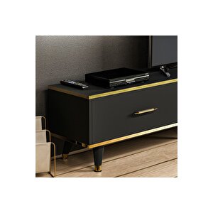 Tv Ünitesi Avon Antrasit Gold Ledli 180 Cm