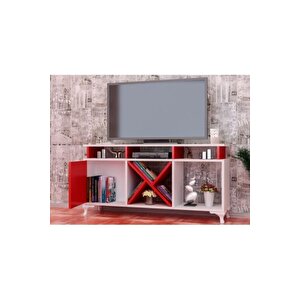 Tv Ünitesi Kamer Tasarım Beyaz Kırmızı