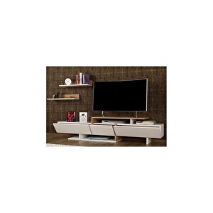 Tv Ünitesi Yavru Beyaz Teak