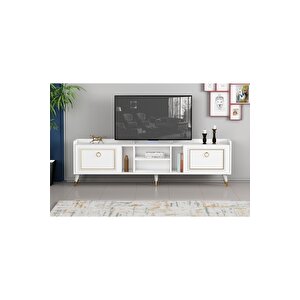 Tv Sehpası Raks Beyaz Gold 180 Cm