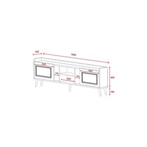 Tv Sehpası Raks Beyaz Gold 180 Cm