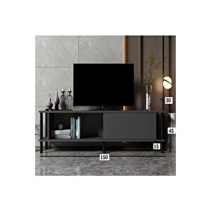 Tv Sehpası Rosso Antrasit Siyah 150 Cm