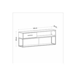 Tv Sehpası Nergis Antrasit Gold 160 Cm