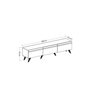 Tv Sehpası Asil Kristal Beyaz 180 Cm