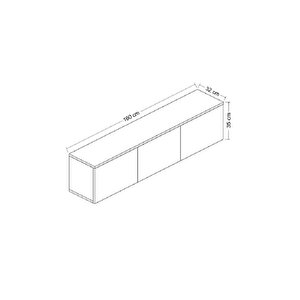 Tv Sehpası Norm Duvara Monte Atlantikçam Led Işıklı 160 Cm