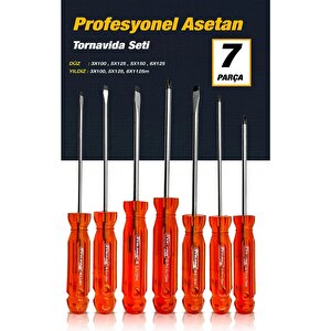 Asetat Saplı 7parça Pro Tornavida Takım 46parça Cırcır Lokma Takımı Otomatik Cırcırlı 1/4" Paket Set