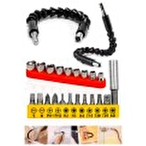 Çift Başlıklı Torx Anahtar Tornavida Matkap Adaptör Bits Esnek Açı Uzatma Çubugu T/h/ph/torx Set