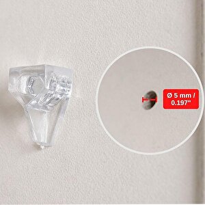 Kristal Raf Pimi Şeffaf Cam Ahşap Metal Raf Tutucu Çivisi Mobilya Dolap Pimi (25 Adet)
