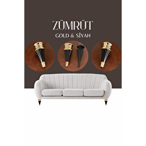 Zümrüt Gold Siyah Mobilya Koltuk Ayağı Chester Komidin Tv Ünitesi Vestiyer Ayağı 17 Cm 16 Adet