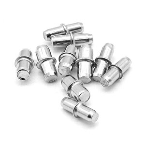 Metal Halkalı Raf Pimi Cam Ahşap Metal Raf Tutucu Çivisi Mobilya Dolap Pimi (50 Adet)