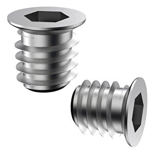 Metal Düz Dişli Dübel Ahşap Dübeli M8 10x15 Diş Çinko Mobilya Bağlantı Ünite Birleştirme (25 Adet)