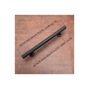 Mobilya Dolap Kulpu Mutfak Çekmece Kulpu Çizgili Doruk Mat Siyah 128 Mm 5 Adet