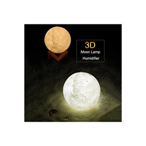 3d Ay Işığı Standlı Dekoratif Lamba 880ml Oda Hava Nemlendirici Buhar Makinesi Koku Giderici