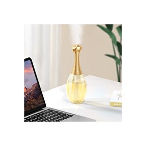 Hava Nemlendirici Ultrasonik Led Rgb Parfüm Şişesi Ev Araba Aromatik Difizör 300ml Beyaz