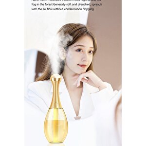 Hava Nemlendirici Ultrasonik Led Rgb Parfüm Şişesi Ev Araba Aromatik Difizör 300ml Sarı Gold