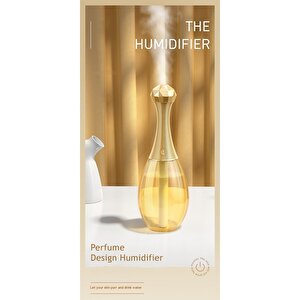 Hava Nemlendirici Ultrasonik Led Rgb Parfüm Şişesi Ev Araba Aromatik Difizör 300ml Sarı Gold