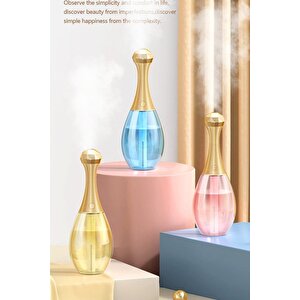 Hava Nemlendirici Ultrasonik Led Rgb Parfüm Şişesi Ev Araba Aromatik Difizör 300ml Mavi