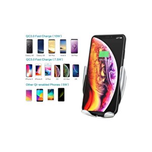 Smart Sensor Araç Içi Telefon Tutucu Wireless Şarj Sensörlü Otomatik