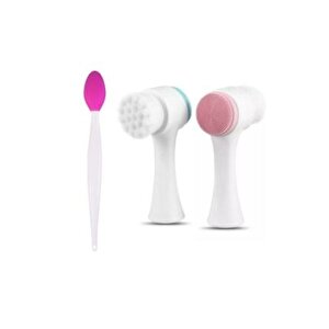 Izla Cilt Temizleme Fırçası + Burun Siyah Nokta Temizleyici Dudak Peeling Fırça Koyu Pembe
