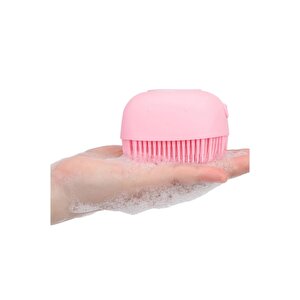Yeşil Şampuan Hazneli Silikon Peeling Duş Fırçası