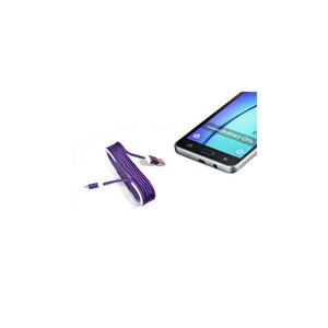 Android Örgü Şeklinde Renkli Çelik Şarj Data Kablosu - Mor
