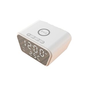 Digital Masa Saati 15 Watt Wirelles Kablosuz Şarj Çalar Saat Alarm Termometre Çok Fonksiyonlu