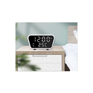 Digital Masa Saati 15 Watt Wirelles Kablosuz Şarj Çalar Saat Alarm Termometre Çok Fonksiyonlu