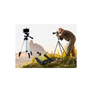 Tripod : Telefon Ve Kamera Tutucu Ayak + Telefon Tutucu - Büyük