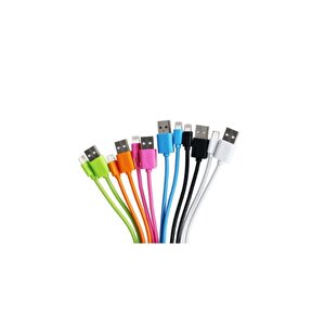 Renkli Iphone 5 5s 6 6s Usb Data Kablosu - Kırmızı