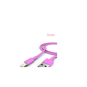 Iphone Şarj Data Kablosu - Pembe