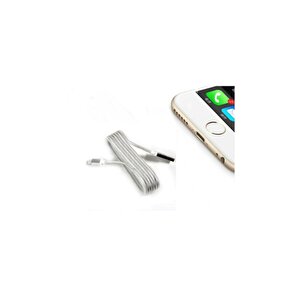 Iphone Örgü Şeklinde Renkli Çelik Şarj Data Kablosu - Gümü