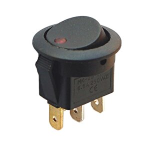 Ic-132 Yuvarlak 3 Pinli 220 Volt Nokta Işıklı Açma-kapama Anahtarı