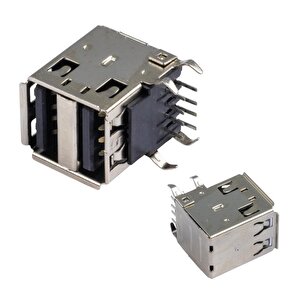 Powermaster Ic-265e Usb 2.0 Şase A Dişi İkili Dik Montaj 8 Pin Oto Teyp Usb