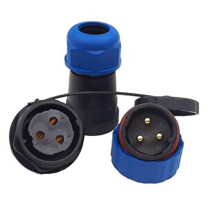 Sd28 Su Geçirmez 3 Pin  Erkek-dişi Yuvarlak 28 Mm Konnektör