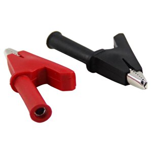 Ic-243a 4mm Banan Jak Gi̇ri̇şli̇ Krokodi̇l Wd1096 (kirmizi-si̇yah 2li̇ Takim)