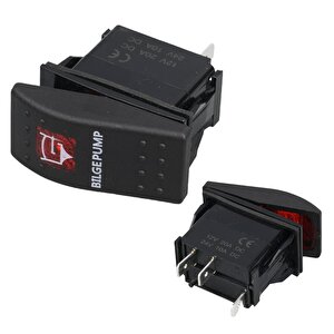Powermaster ﻿sintine Pompa Sembollü Işıklı 3 Pinli On-off 12-24v Marin Switch