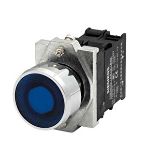 22mm  Led’li Buton Metal Yeşil 24v Ac/dc,3sb6163
