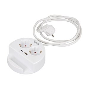 Ve- G1102c 2'li Usb+ Type-c Girişli Anahtarlı 1.5 Metre Grup Priz