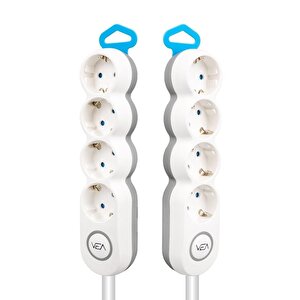 Vea Ve-2s4s 4'lü 1.5 Metre Kablolu Anahtarlı Grup Priz