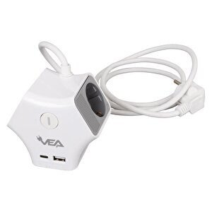 Vea Ve-g903yc 3'lü Usb+ Type-c Girişli Anahtarlı 1.5 Metre Grup Priz