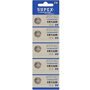 Supex Cr1220 3 Volt Li̇tyum Pi̇l (5li̇ Bli̇ster Paket)
