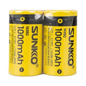 Sunkko 3.7 Volt 1000 Mah 18350 Şarj Edi̇lebi̇li̇r Pi̇l (tekli̇)