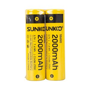 Sunkko 3.7 Volt 2000 Mah 18650 Şarj Edi̇lebi̇li̇r Pi̇l (tekli̇)