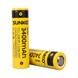 Sunkko 3.7 Volt 3400 Mah 18650 Şarj Edi̇lebi̇li̇r Pi̇l (2li̇ Paket Fi̇yati)