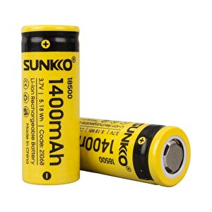 Sunkko 3.7 Volt 1400 Mah 18500 Şarj Edi̇lebi̇li̇r Pi̇l (2li̇ Paket Fi̇yati)