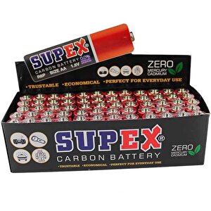 Supex R6 1.5 Volt Çi̇nko Karbon Aa Kalem Pi̇l (60li Paket Fi̇yati)