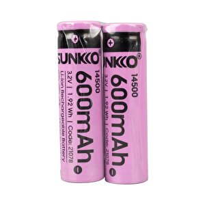 Sunkko Ifr 3.2 Volt 600 Mah 14500 Şarj Edi̇lebi̇li̇r Pi̇l (2li̇ Paket Fi̇yati)